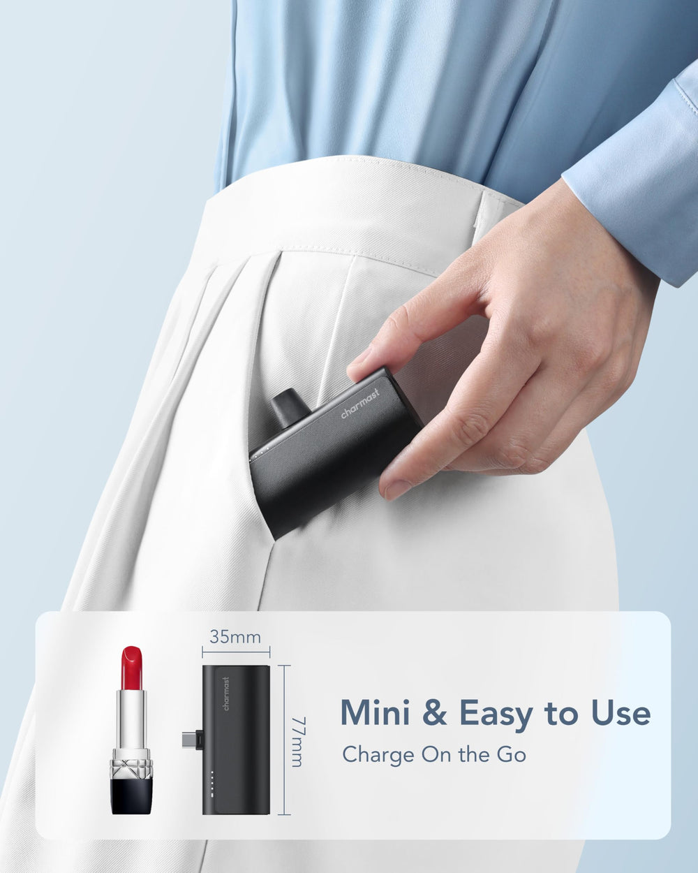 Charmast dual-voltage travel-friendly charger works worldwide