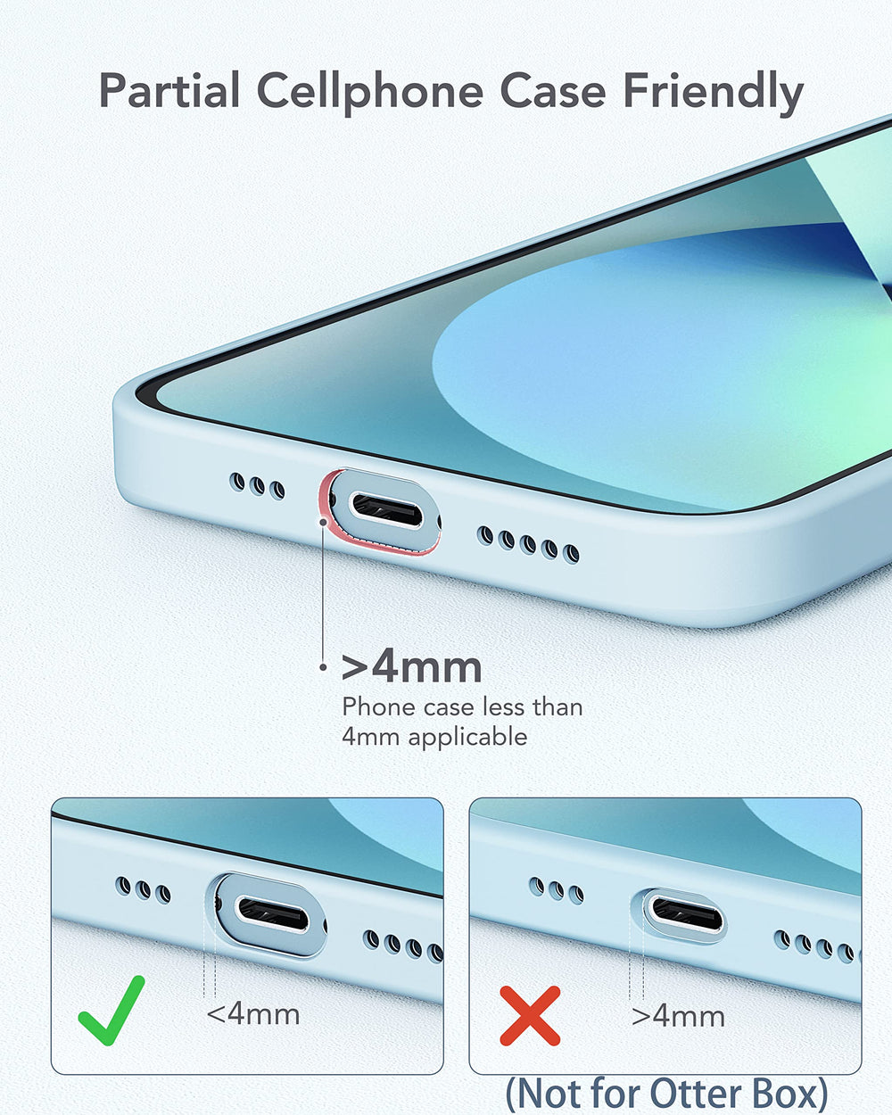 Charmast lightweight charger weighing about 0.2 pounds