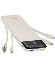 Charmast portable charger with built-in cables ready for travel charging