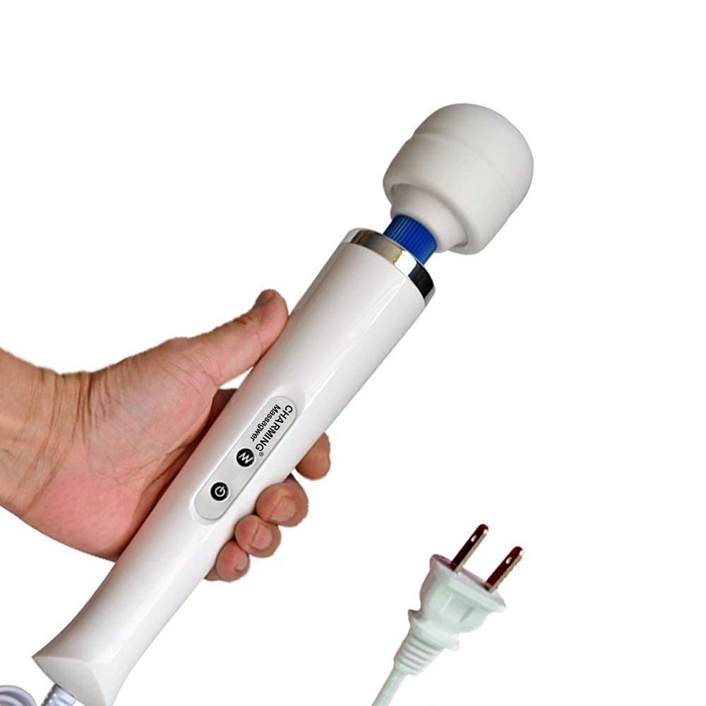 CHARMING 10-speed wired handheld massager for at-home back relief.