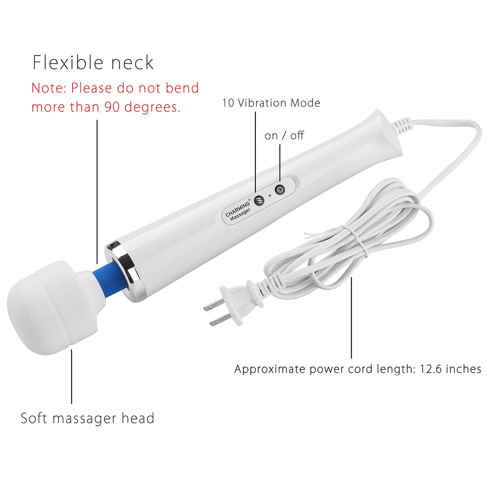 CHARMING back massager 75-inch cord provides flexible placement.