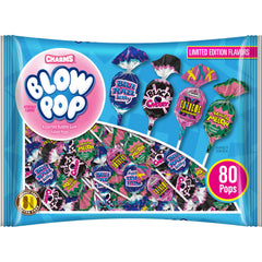 Charms Blow Pop Black Cherry offers bold flavor with playful gum core.