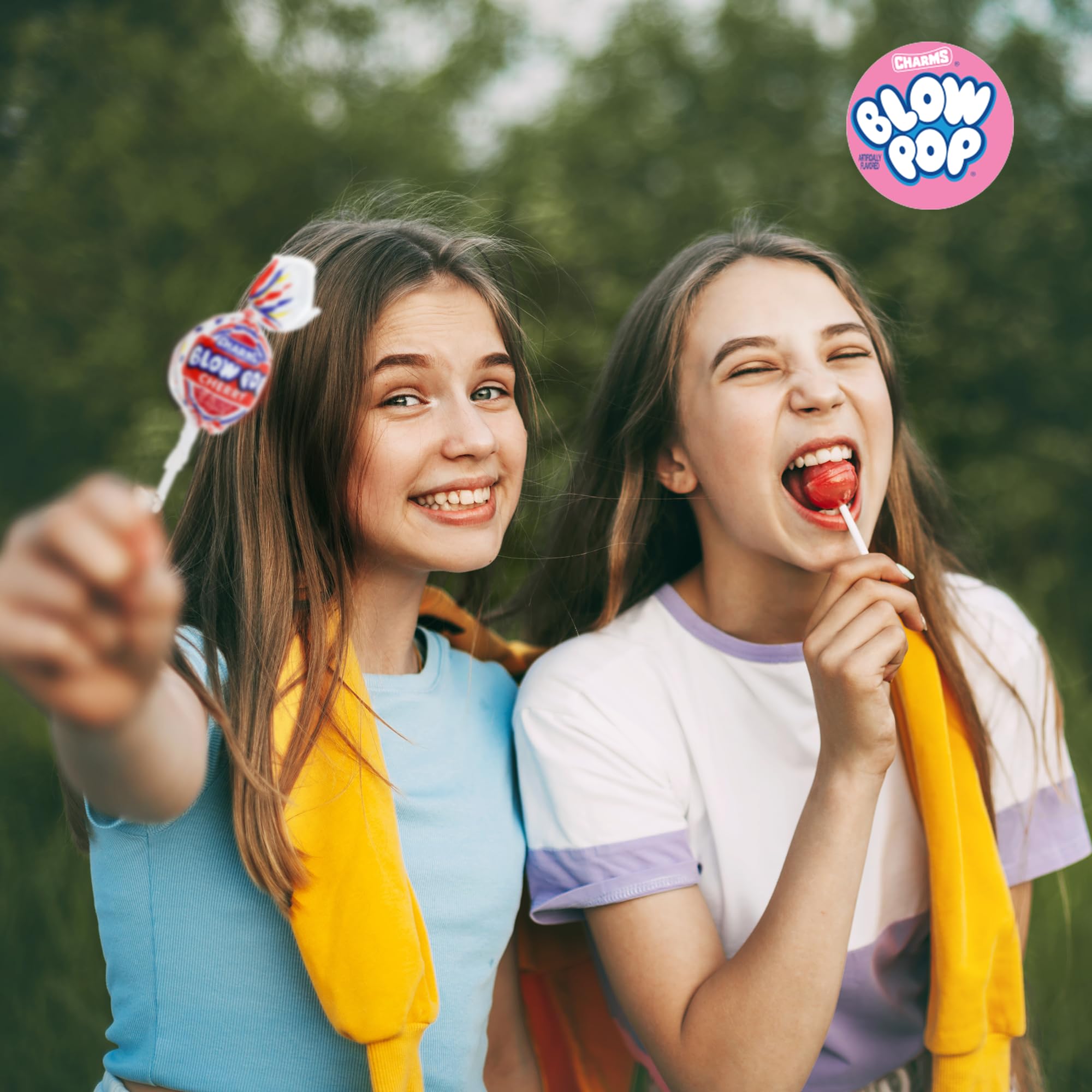 Retro classic candy vibe with Charms Blow Pop, great for parties.