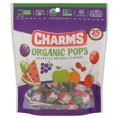 Charms Organic Pops assortment ready-to-enjoy, gluten-free and nut-free snack.