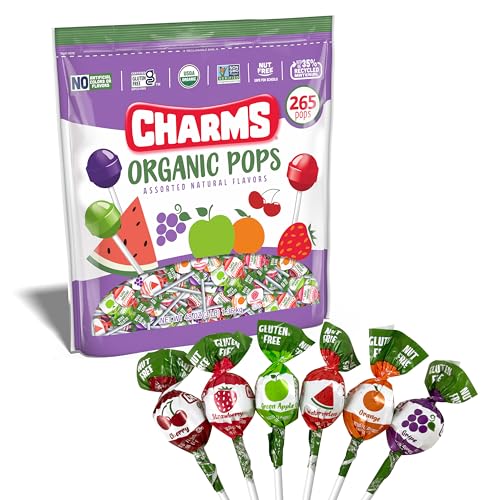 Charms Organic Pops watermelon close-up—colorful, dye-free treat.