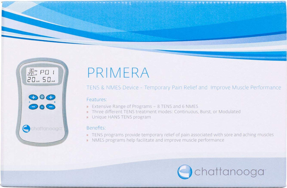 Chattanooga Primera electrodes pack with versatile placement options.