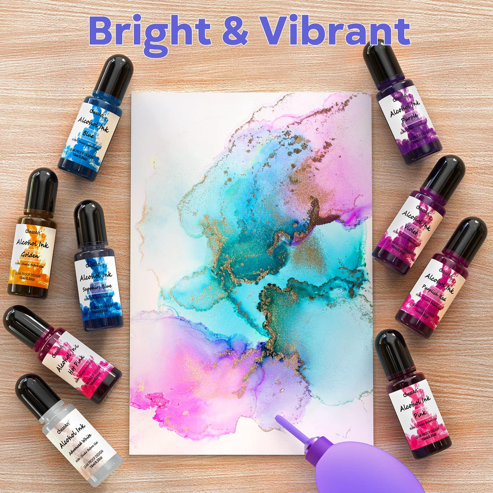 CHEAPART alcohol ink 24-color set supports tumbler design with fast-drying pigments