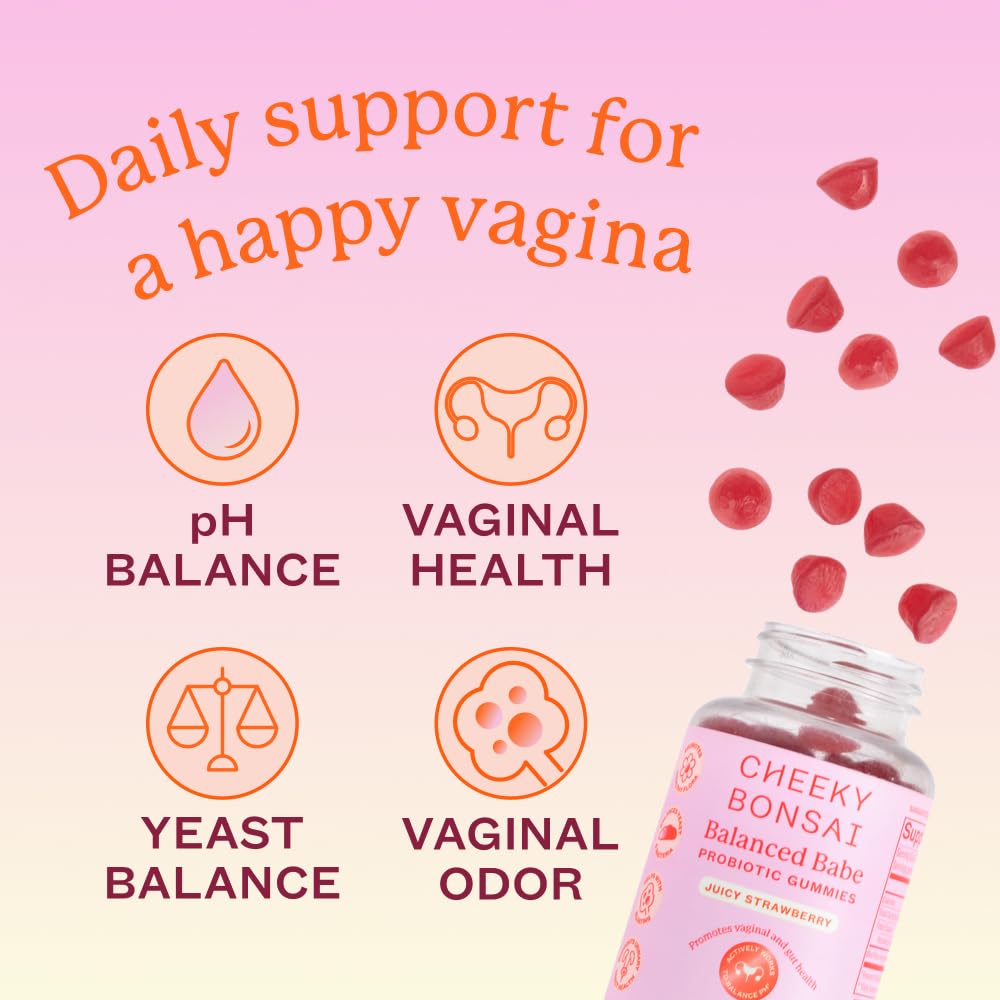 Cheeky Bonsai gummies pack highlights juicy strawberry flavor for daily support.