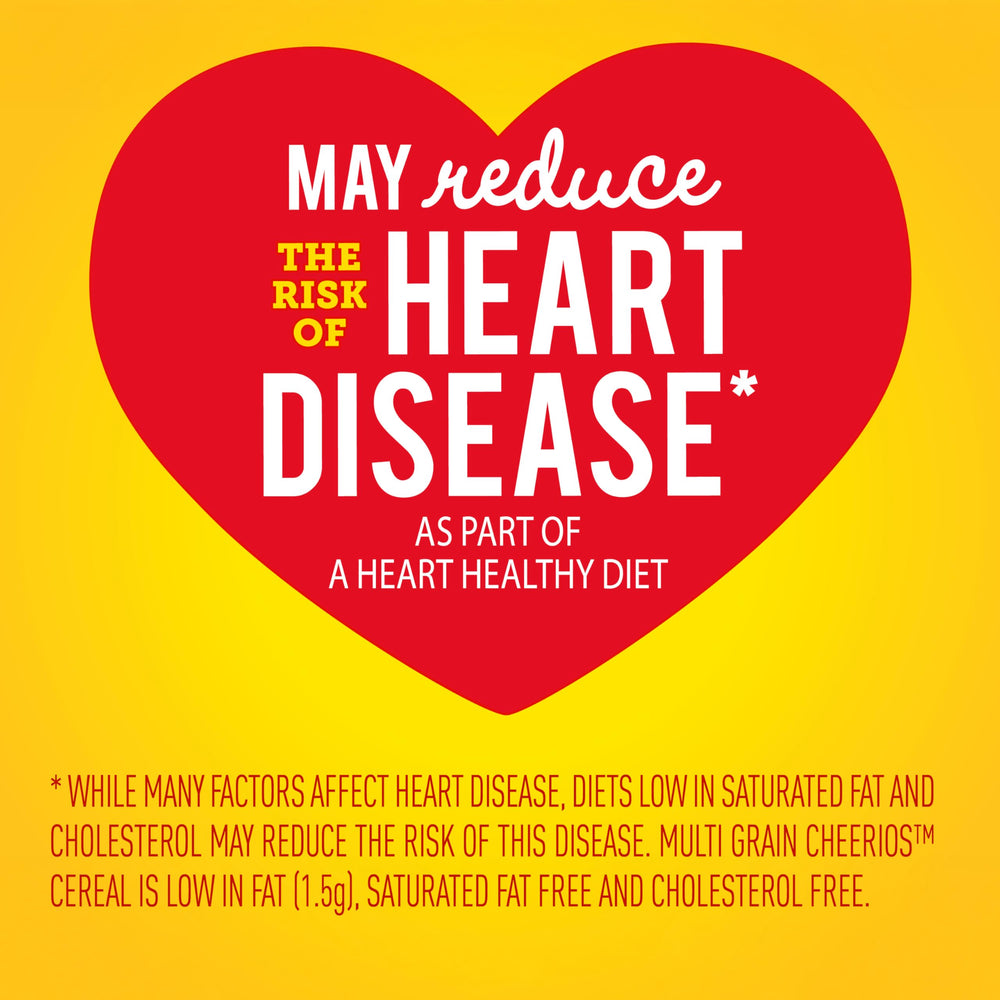 Cheerios 28g whole grain per serving graphic highlights nutrition