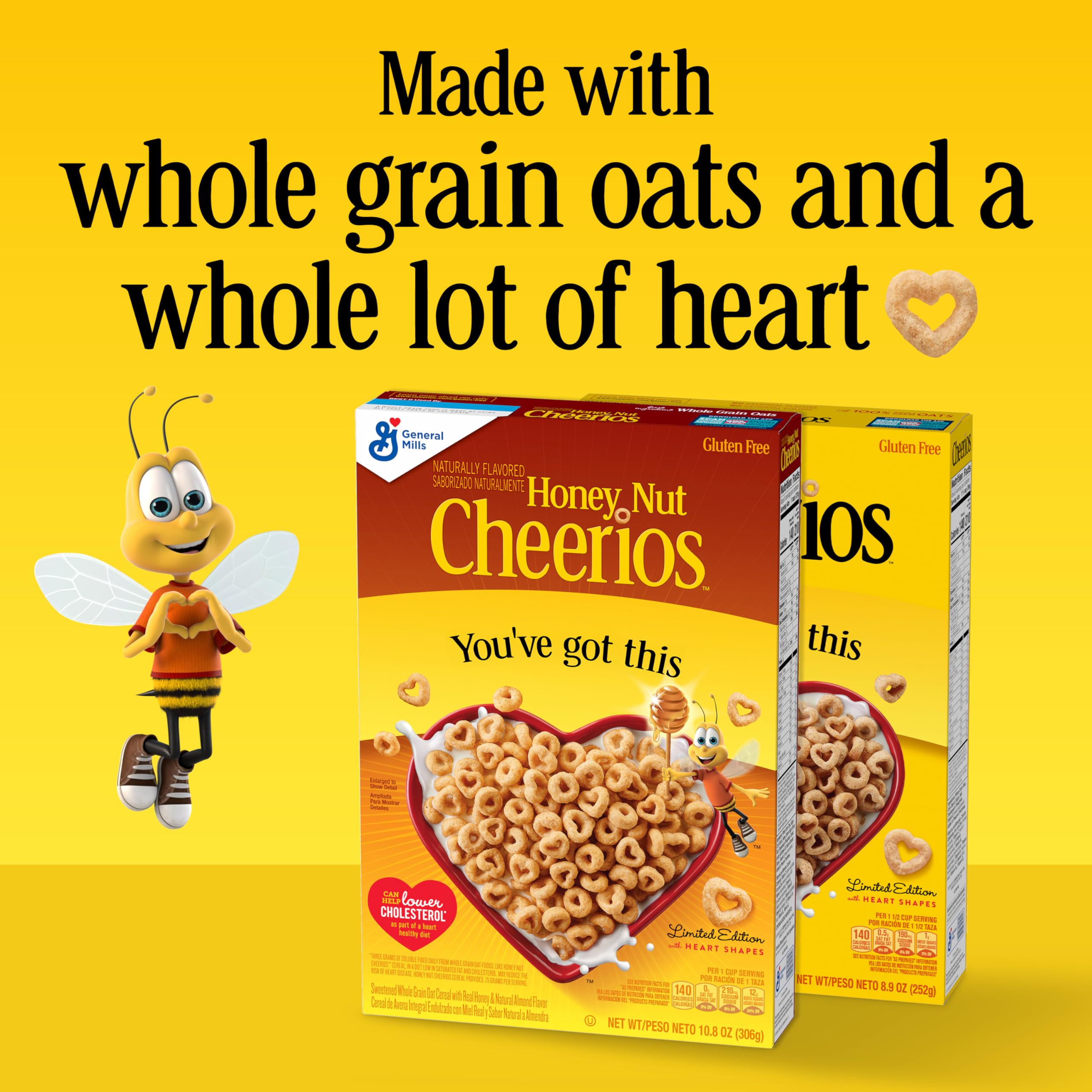 Cheerios affirmations on box detail provide a positive morning cue.