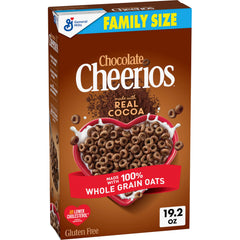 Cheerios Chocolate in a bowl with milk, a tasty gluten-free breakfast option.