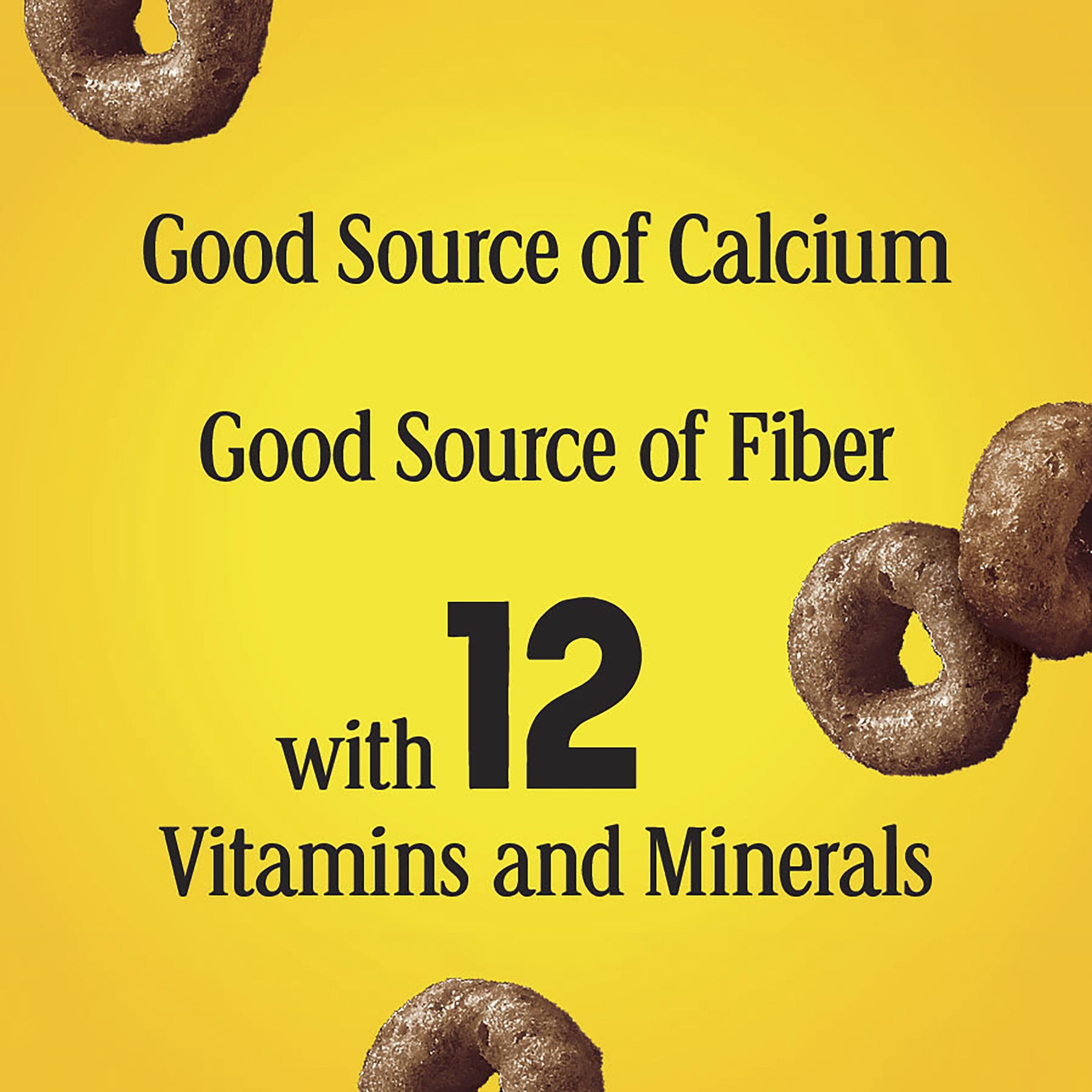Cheerios Chocolate graphic highlighting 21g whole grain per serving.