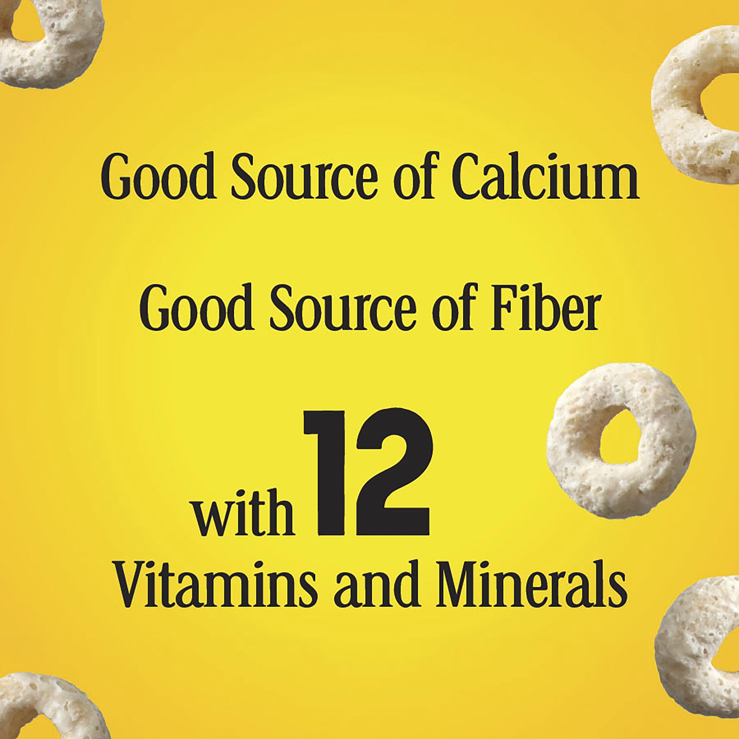 Cheerios Frosted and milk, fiber-rich with calcium support.