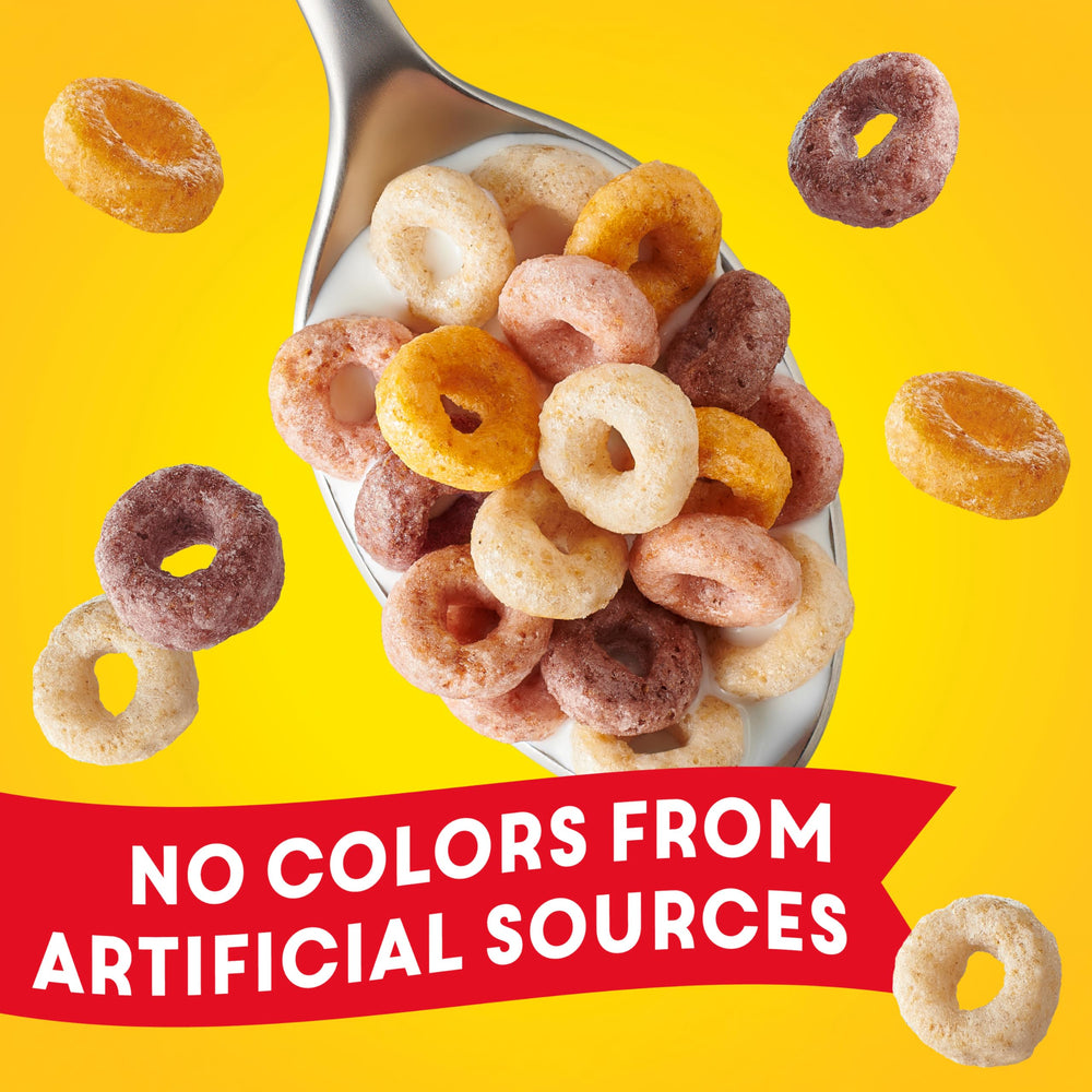 Cheerios Fruity Os bowl with milk highlighting a wholesome breakfast.