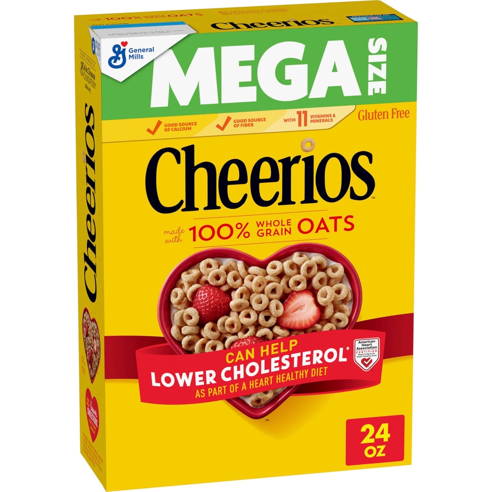 Cheerios Heart Shapes affirmations box, 24 oz, adds daily encouragement to breakfast.