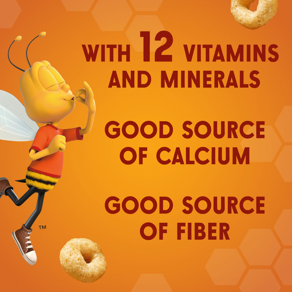 Giant 27.2 oz Cheerios box offers extended family value and convenience.