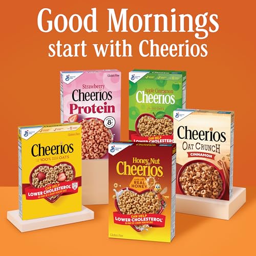 Family-sized Cheerios Honey Nut Cereal serves shared breakfasts and snacks.