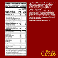 Cheerios Honey Nut Cereal heart-shaped Os in a bowl deliver honey almond flavor.