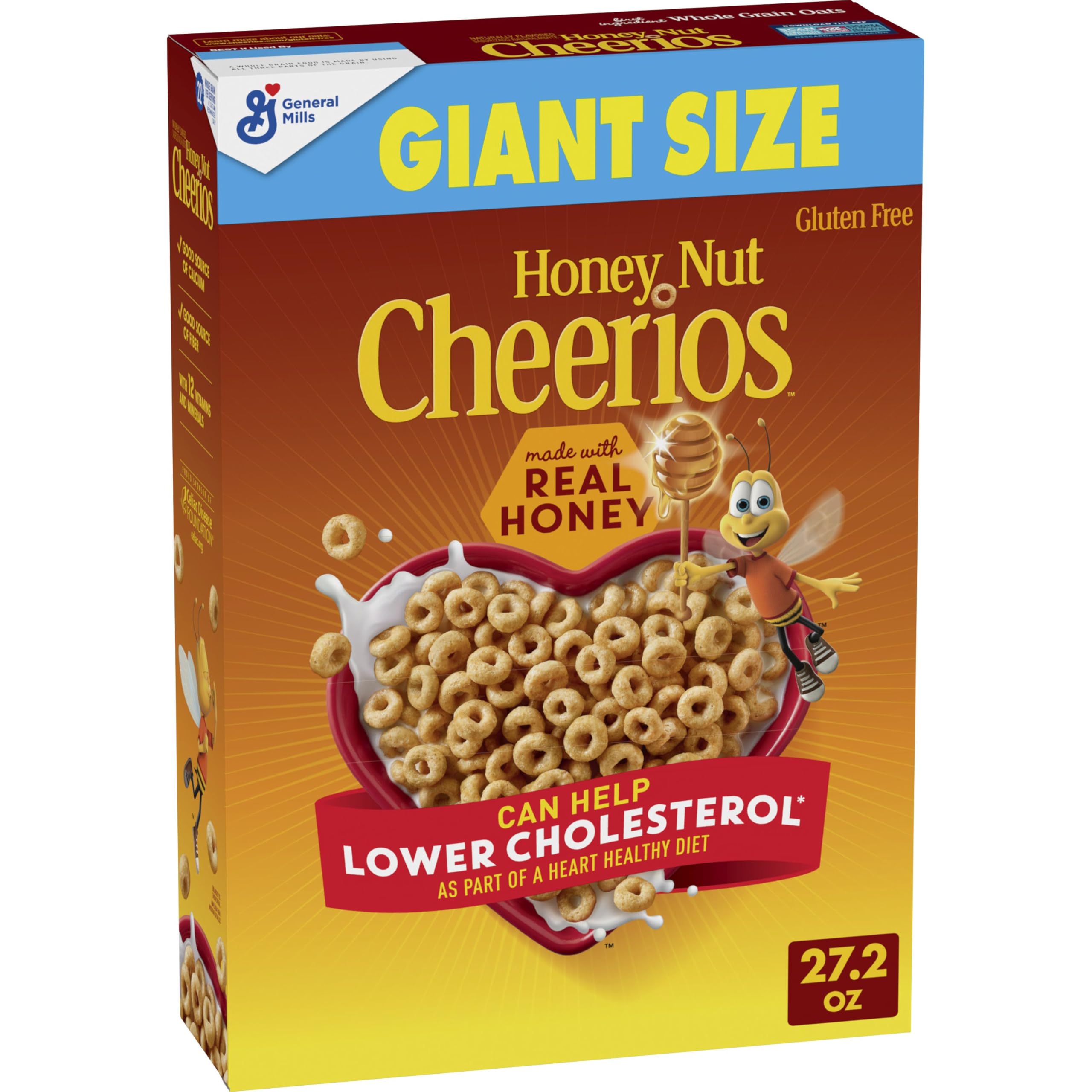 Cheerios Honey Nut Cereal heart shapes box with affirmations brightens family mornings.