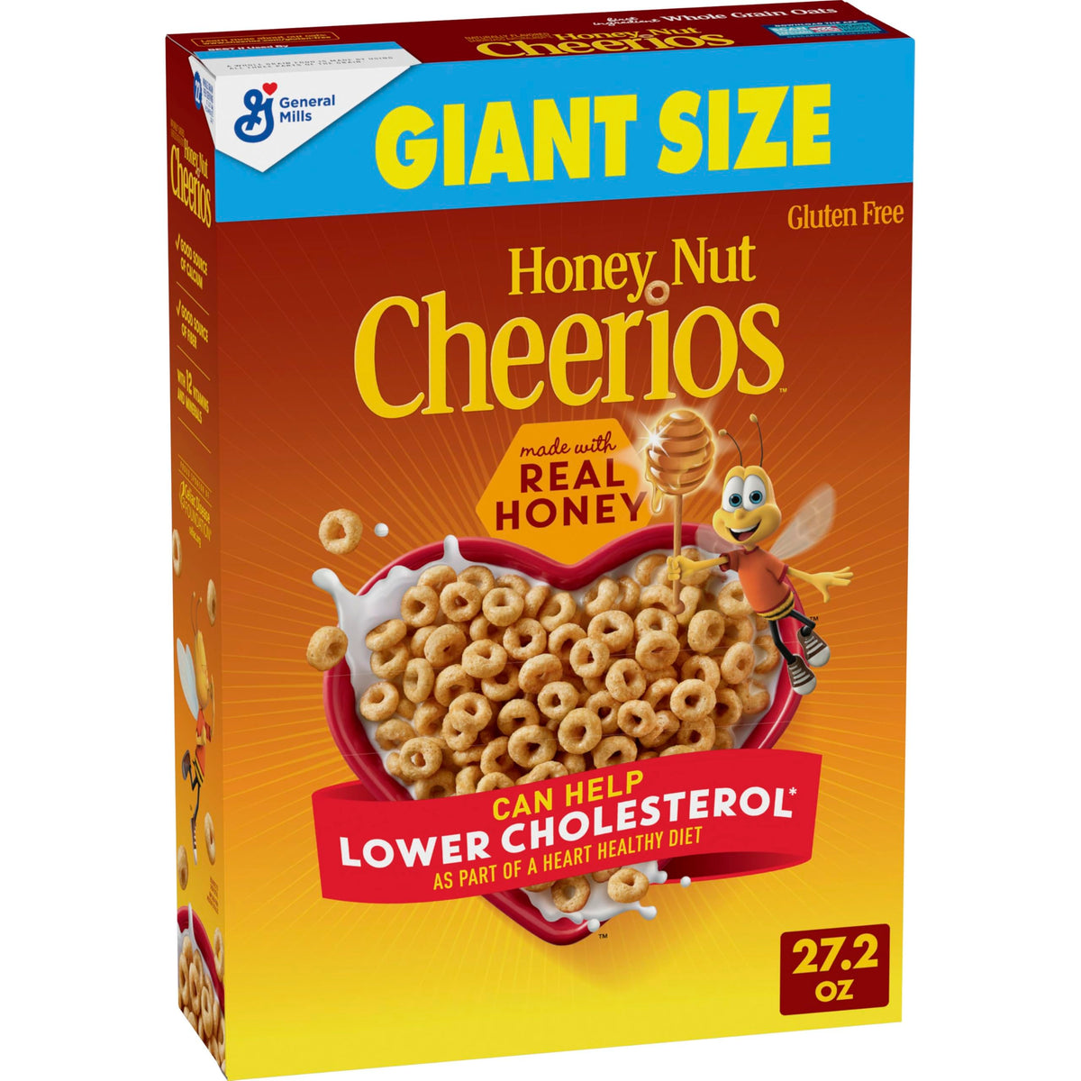 Cheerios Honey Nut Cereal heart shapes box with affirmations brightens family mornings.