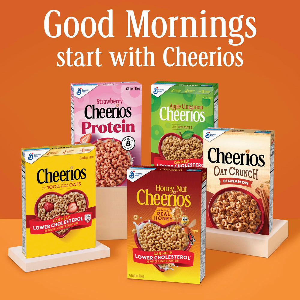 Cheerios maple cinnamon aroma enhances kitchen breakfast setup.