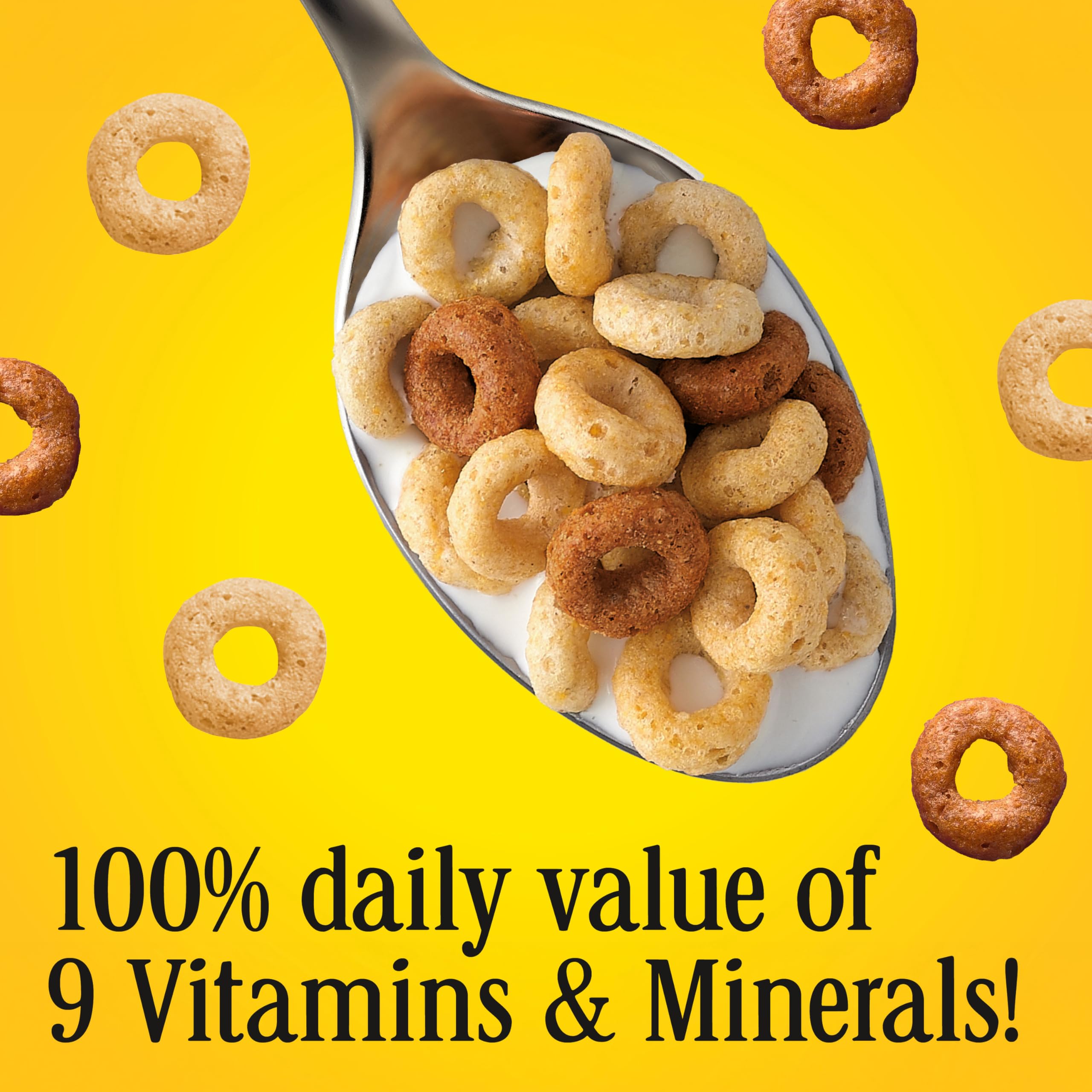 Cheerios Multi Grain gluten-free cereal box on counter suitable for gluten-free diets.