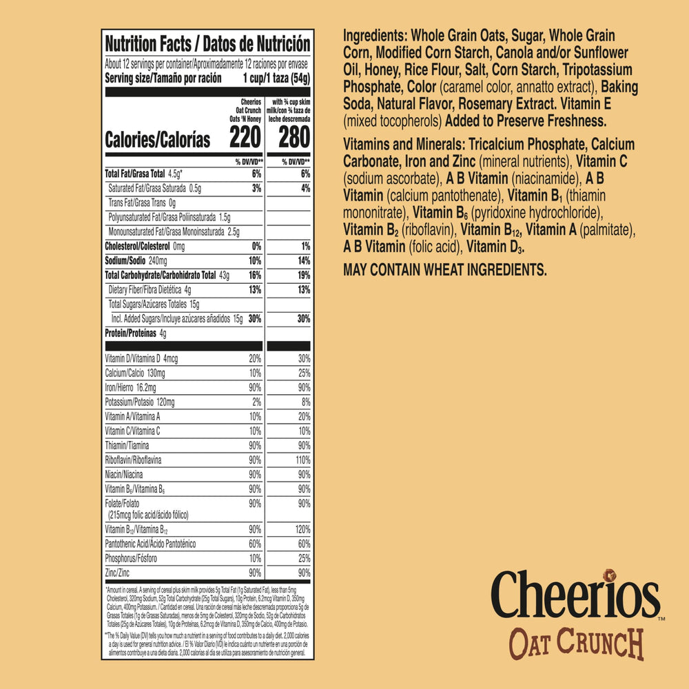 Cheerios Oat Crunch Oats N Honey bowl ready for a quick, satisfying morning bowl