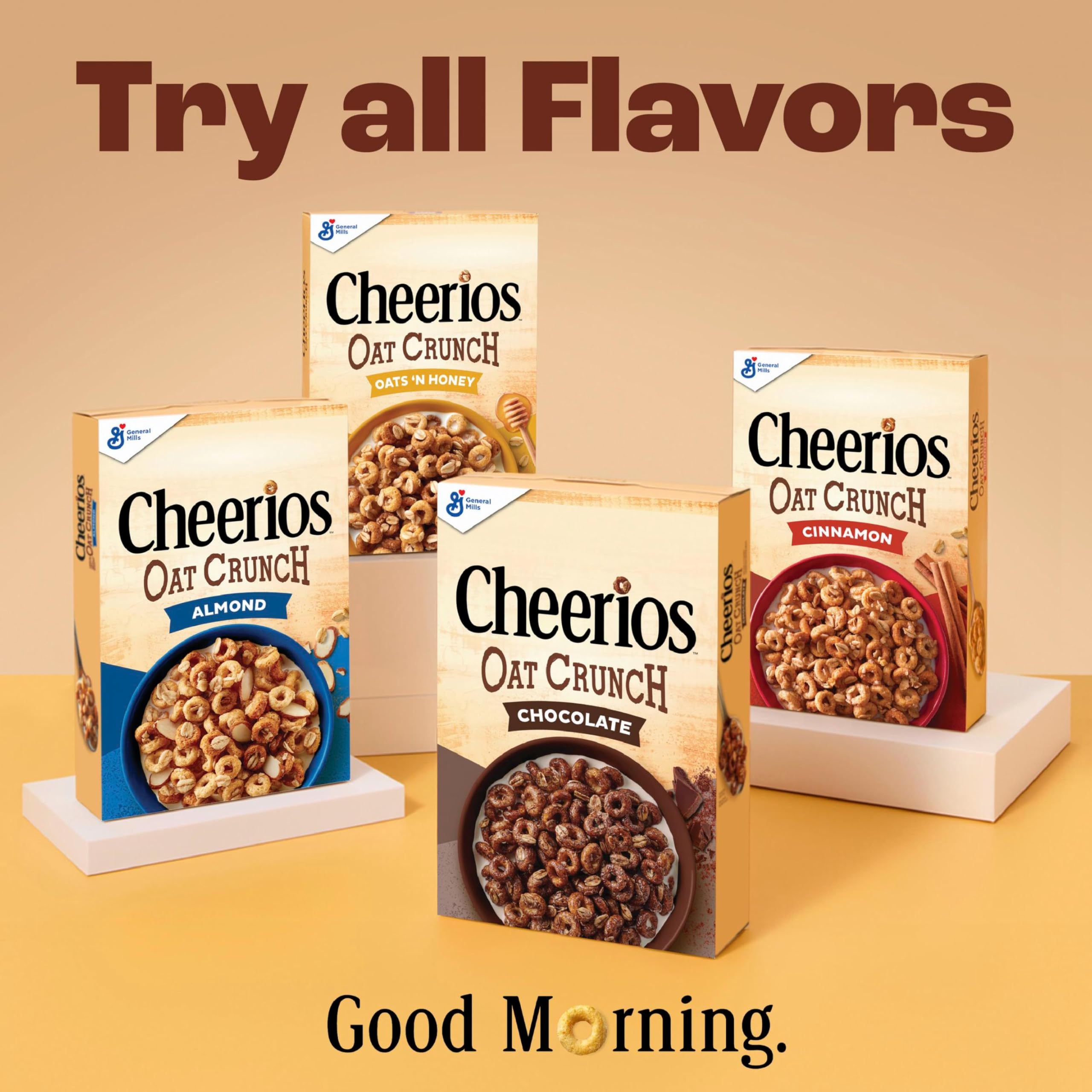 Cheerios Oat Crunch Oats N Honey snack straight from the box appeals to kids