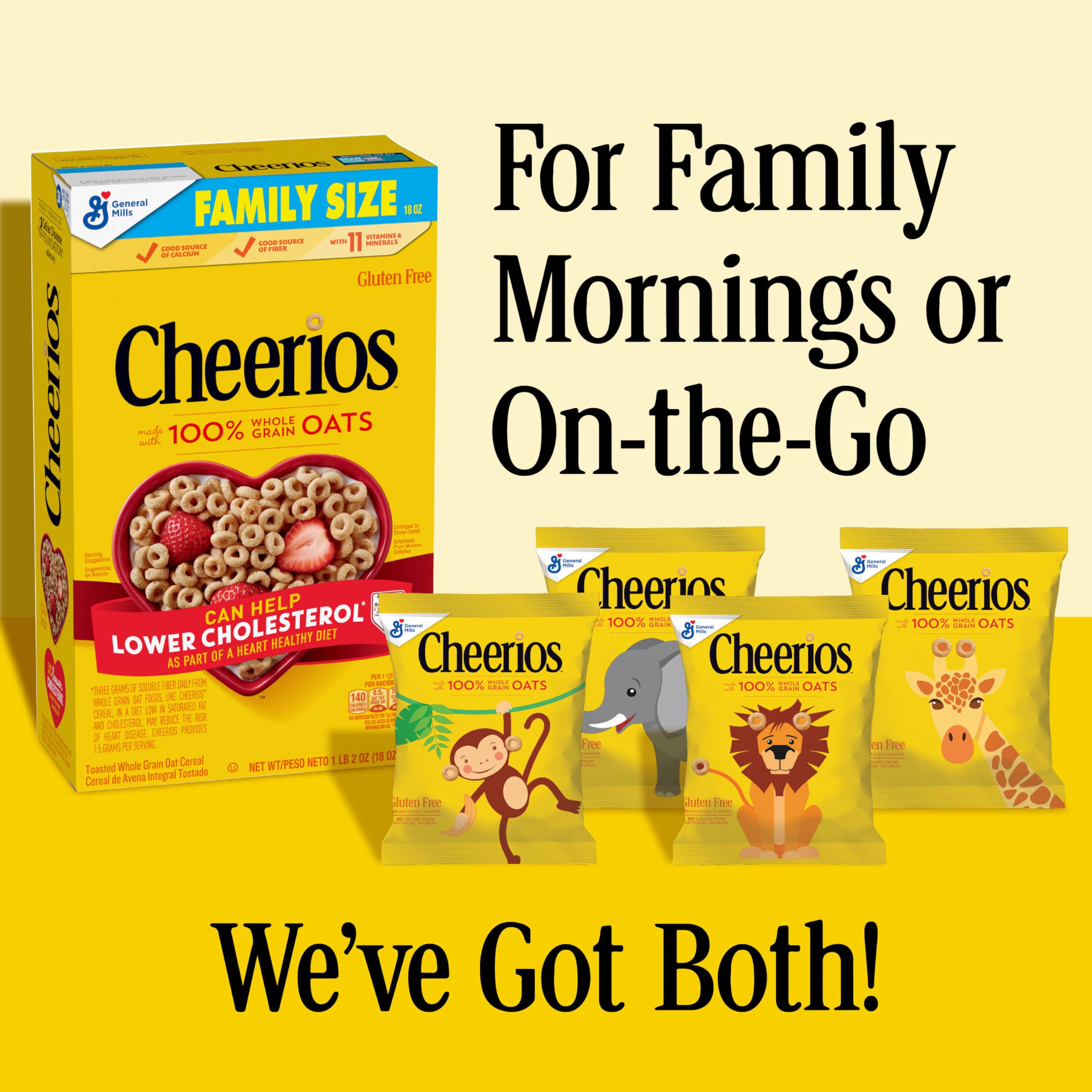 Cheerios single-serve pouches in a compact package for quick lunches