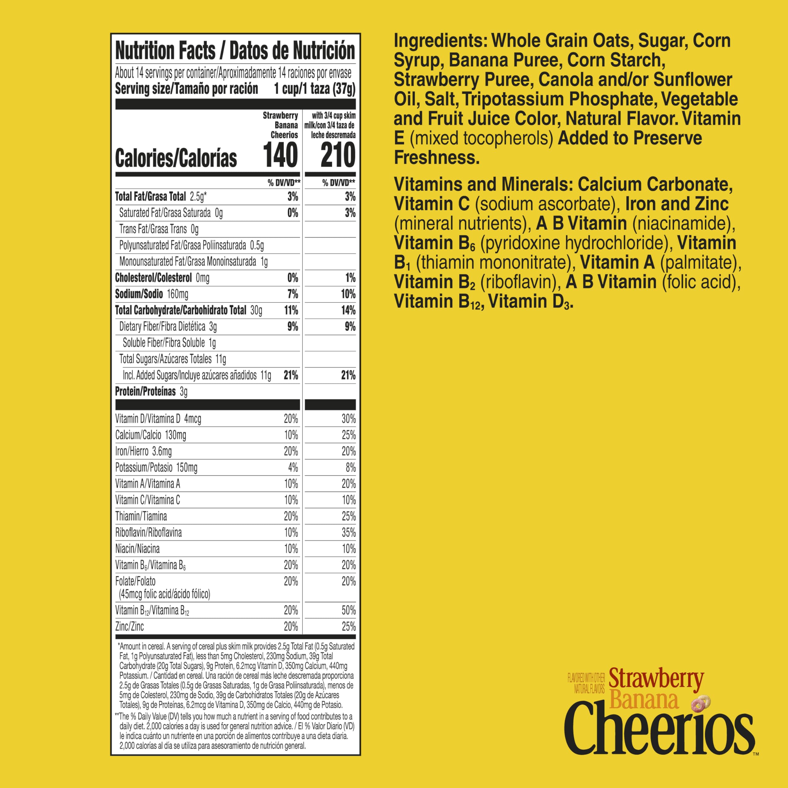 Cheerios strawberry-banana-pour captures pouring into milk for a quick gluten-free start.