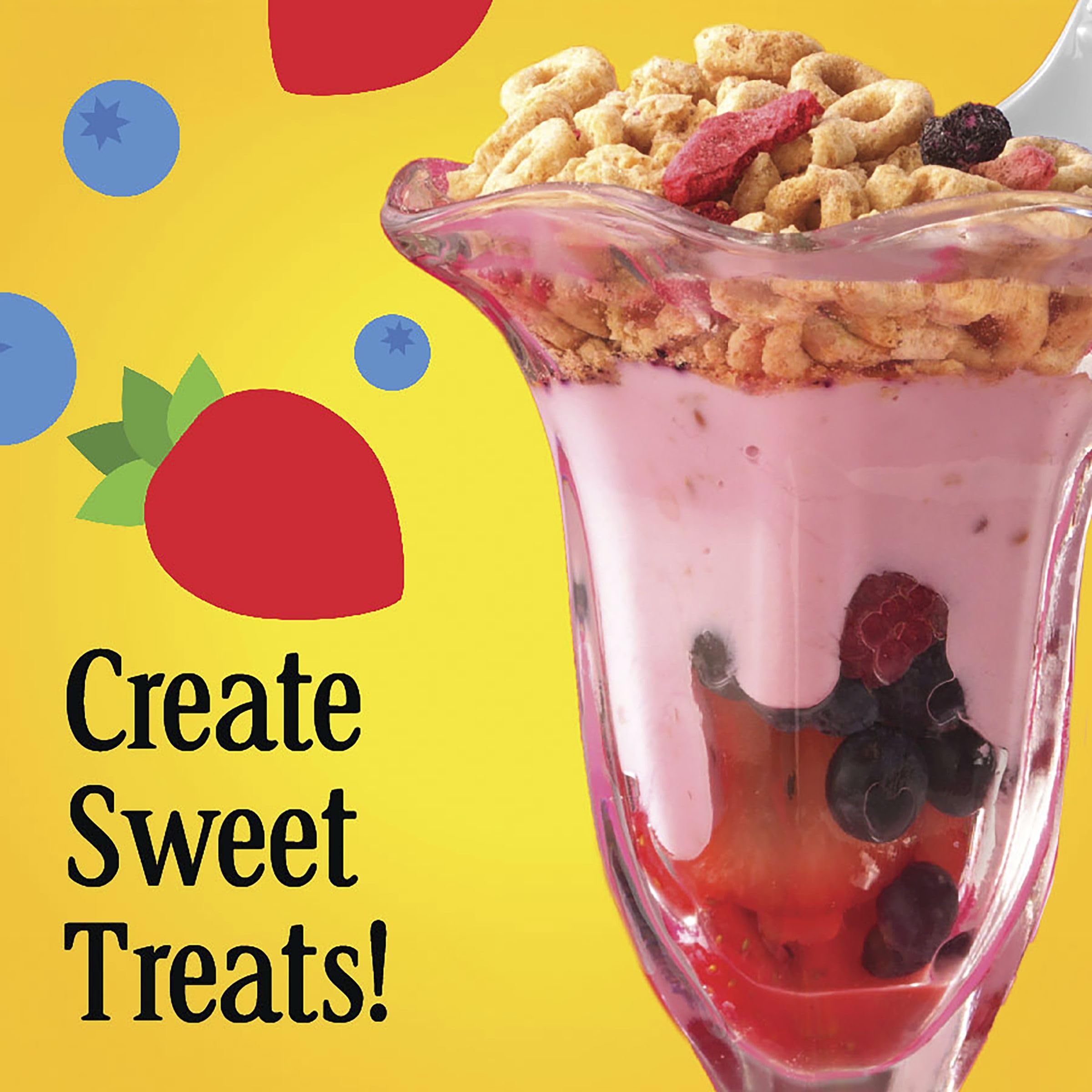Cheerios Very Berry gluten-free label close-up, no artificial flavors or colors.
