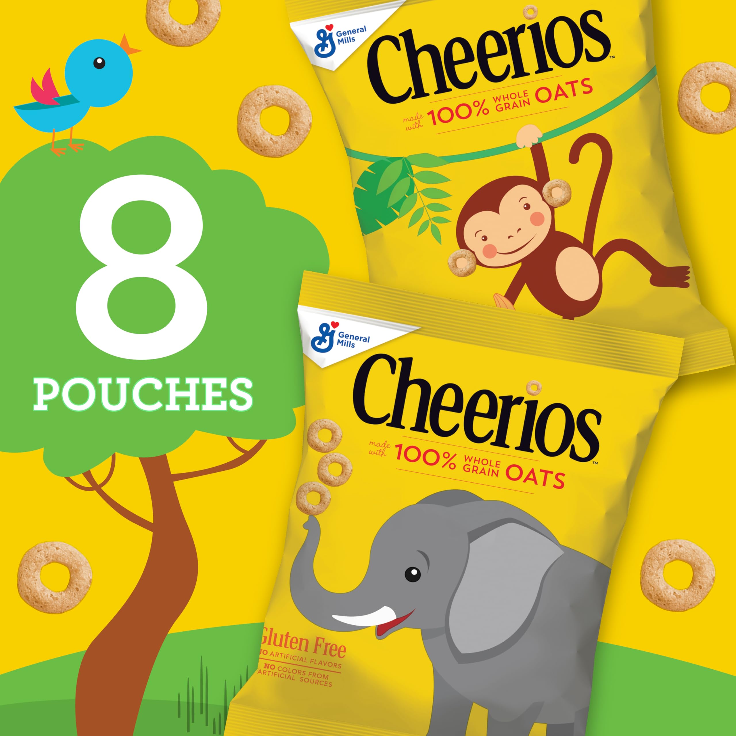 Cheerios yogurt topping option with cereal pouches for texture