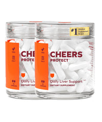 Cheers Protect daily liver supplement bottle showing a complete formula for ongoing liver support.