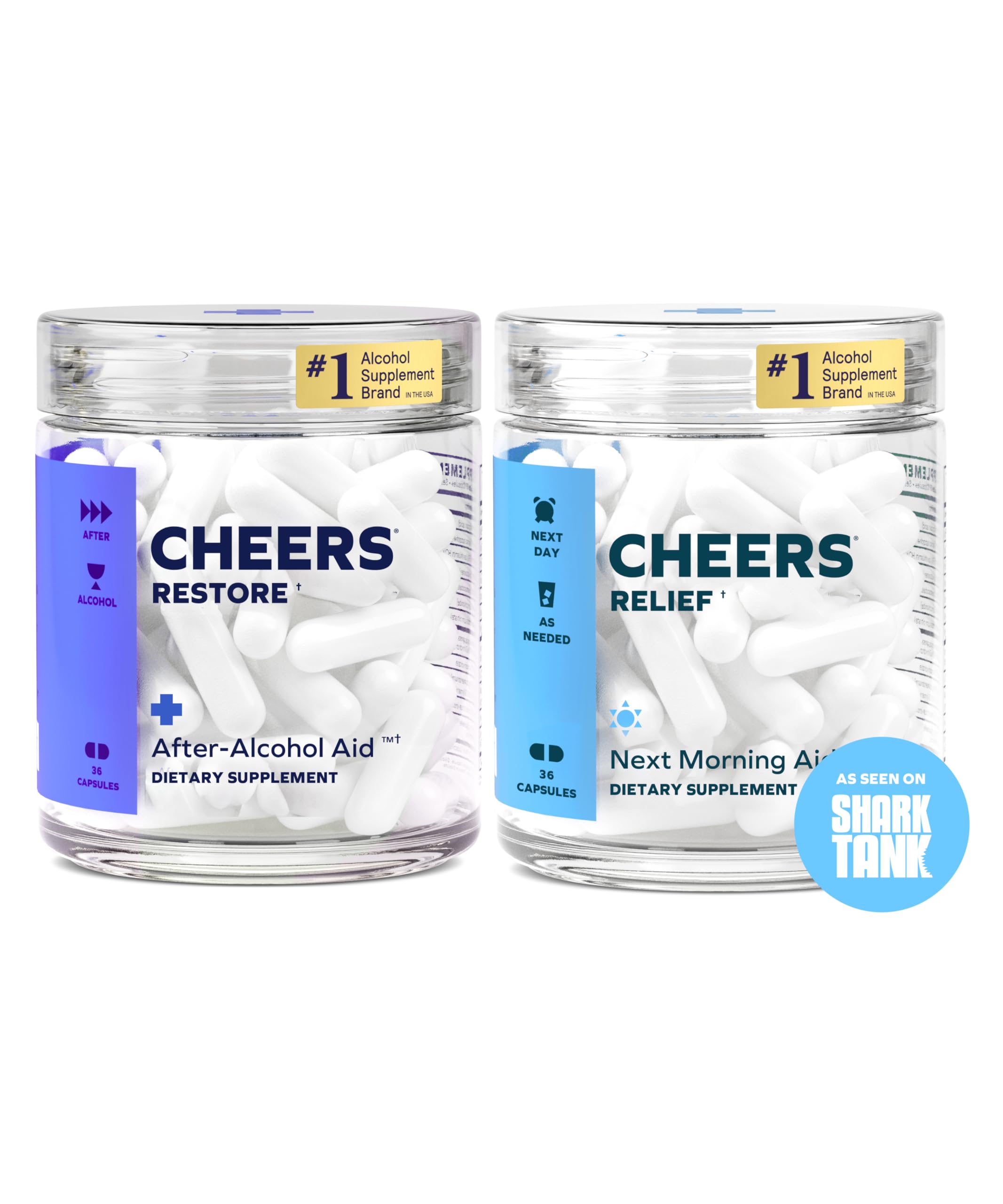 Cheers R&R Combo bottle front with clear label for easy after drinking support