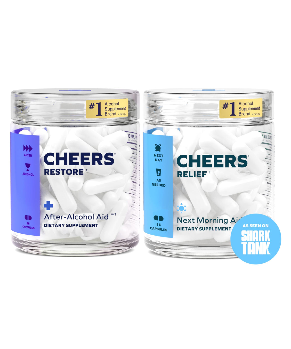 Cheers R&R Combo bottle front with clear label for easy after drinking support