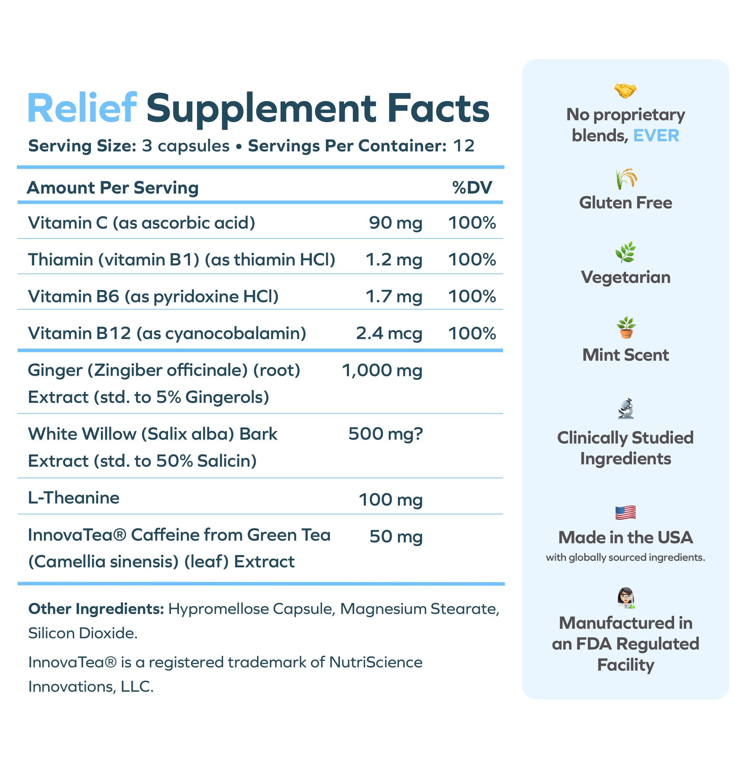 Cheers R&R bottle side view emphasizes transparent formula and ingredients