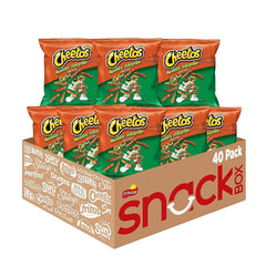 Cheetos cheddar jalapeño crunchy snack bags in a 40-pack for easy on-the-go snacking