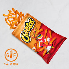 Cheetos Crunchy Cheese real cheese note highlights authentic cheddar flavor.