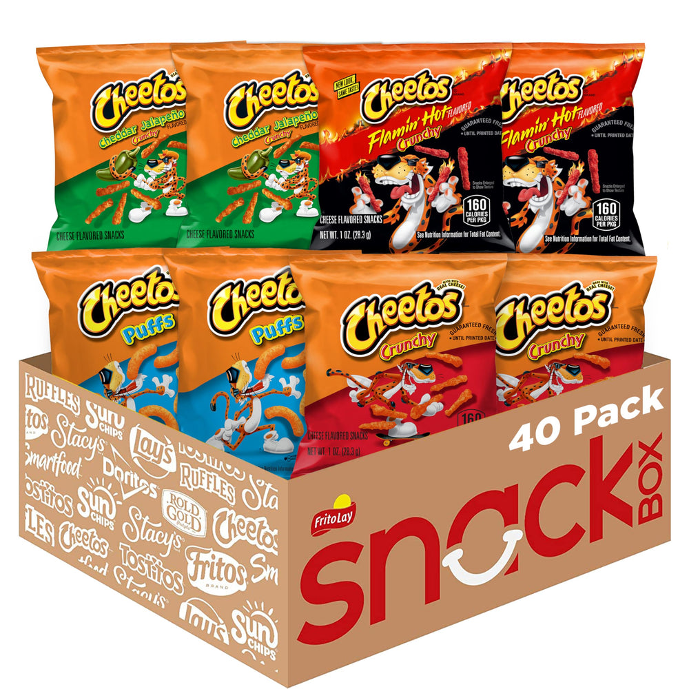 Cheetos Crunchy bag close-up, ideal lunchbox snack.