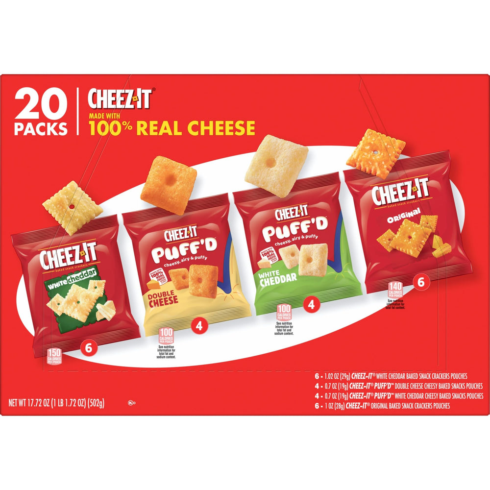 Cheez-It 20 pouches inside for quick portion control