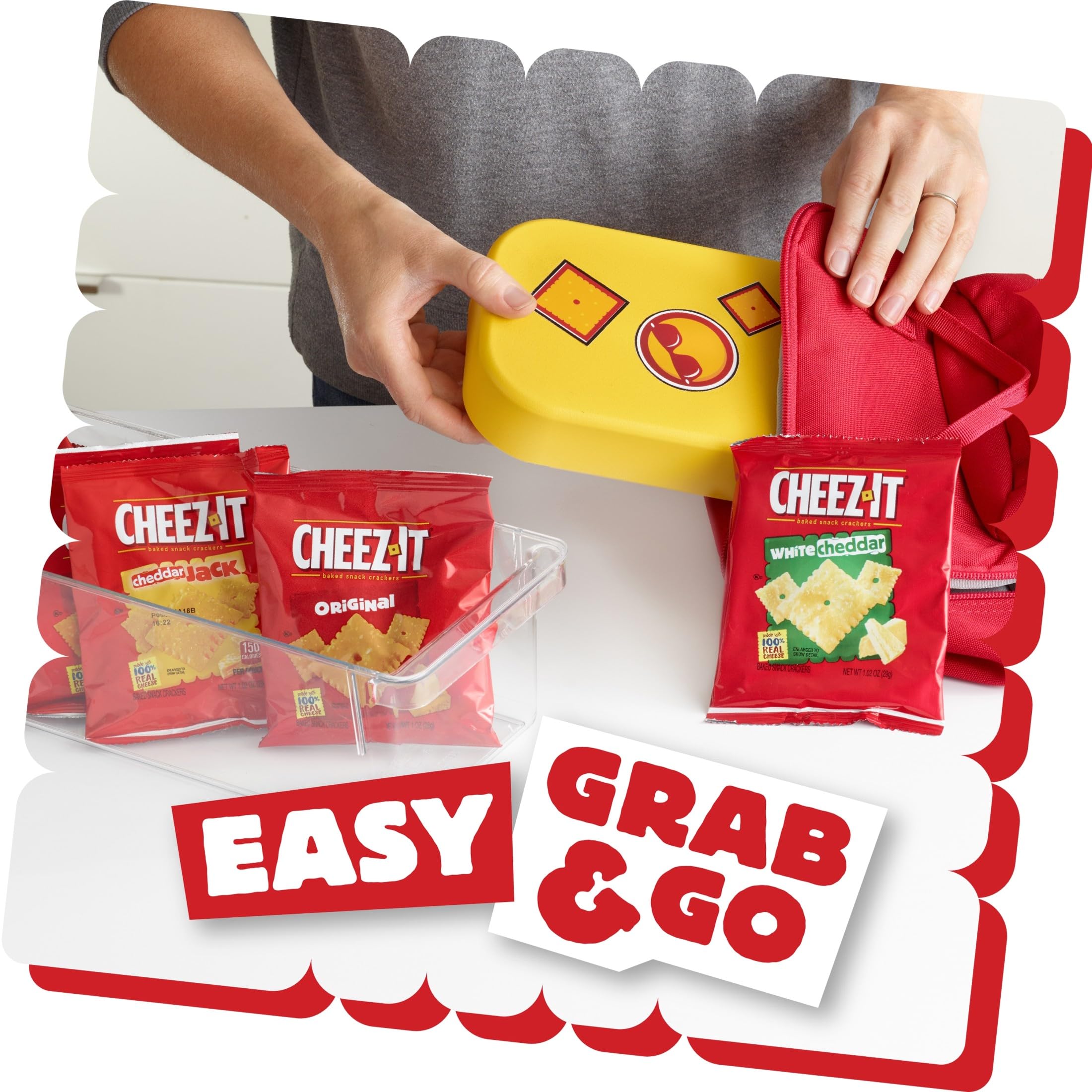 Cheez-It bite-size crackers with bold cheese in every bite.