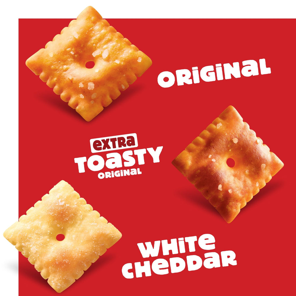Cheez-It bite-sized crackers on a plate, snack-ready
