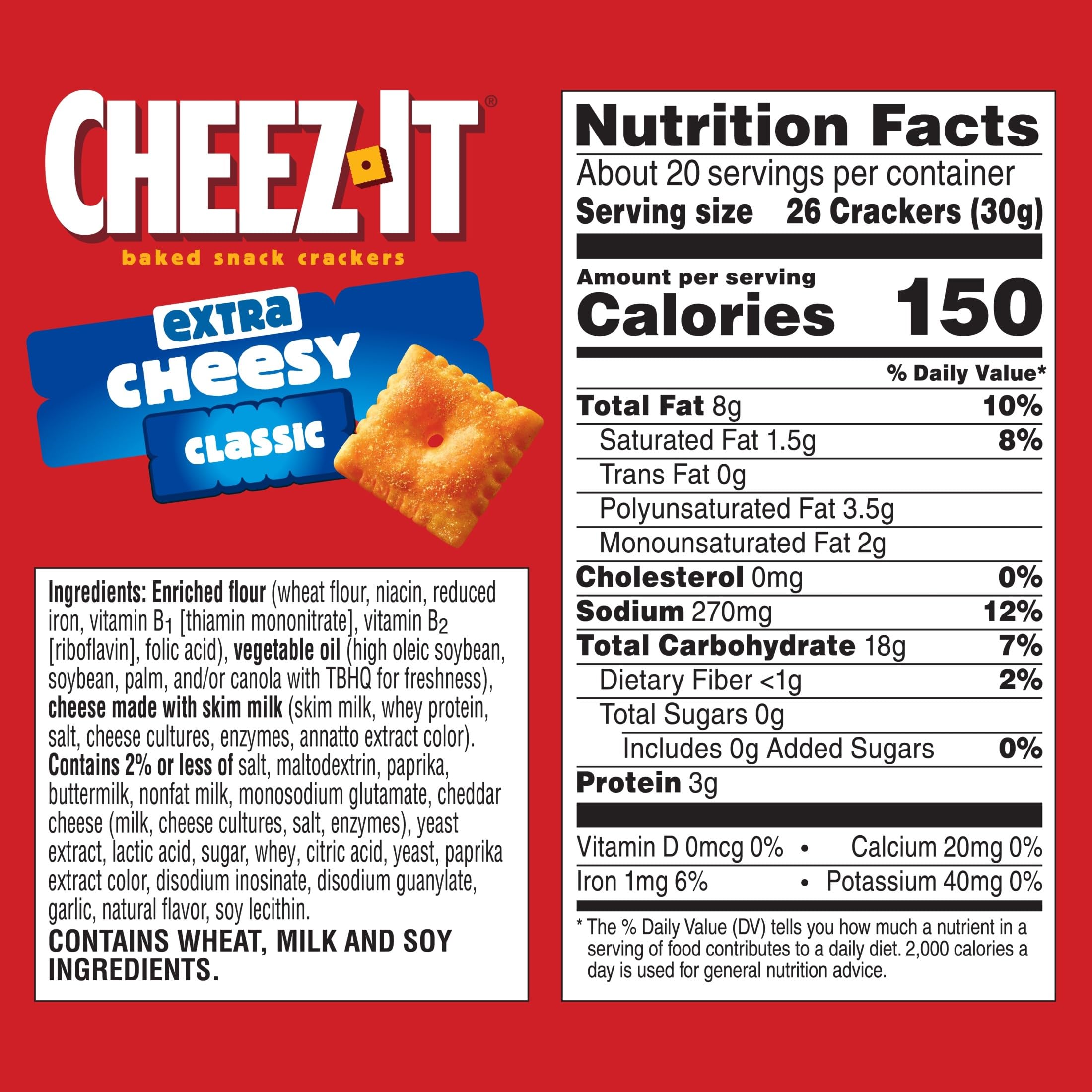 Close-up of Cheez-It Extra Cheesy crackers, showcasing crisp texture and rich cheddar flavor.