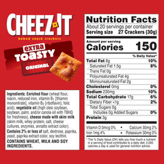 Cheez-It Extra Toasty cracker cheese-dusted surface highlighting bold flavor.