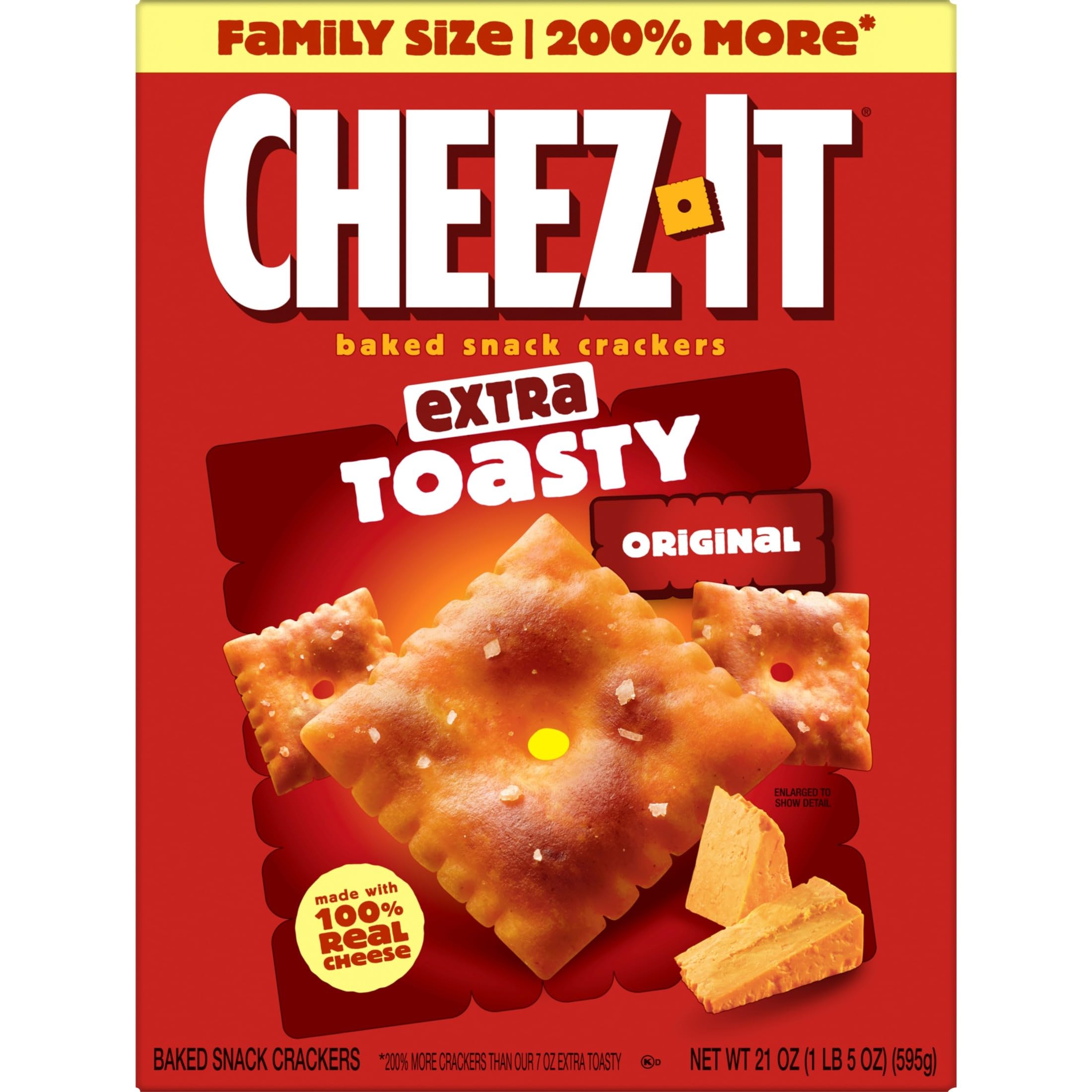 Cheez-It Extra Toasty cracker light crisp texture invites nibbling.