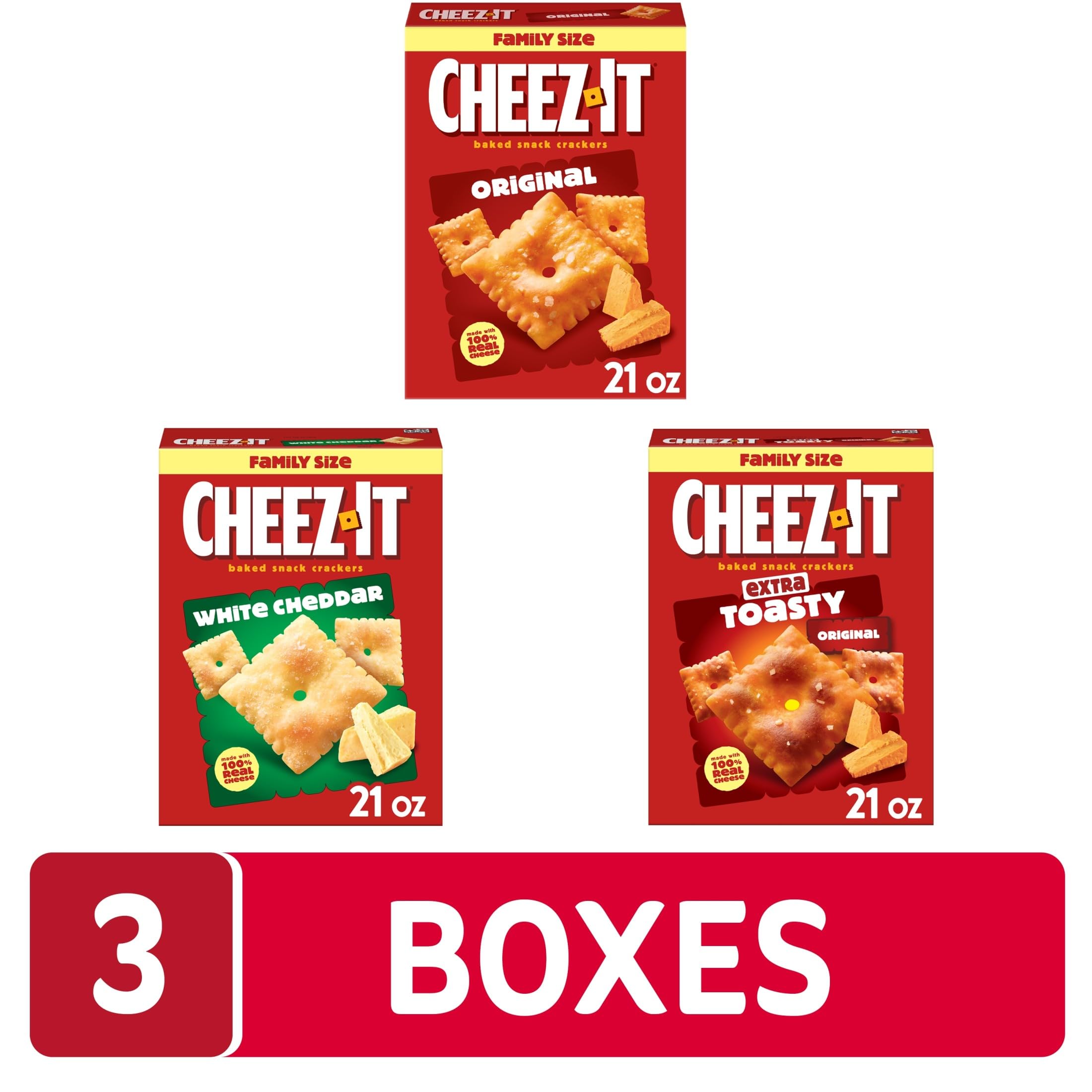 Cheez-It Extra Toasty crackers close-up, extra crispy bite