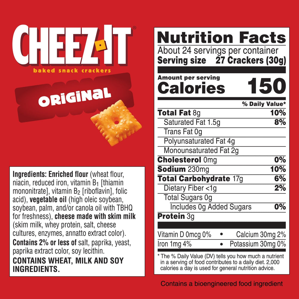 Cheez-It Original packaging highlighting real cheese flavor.
