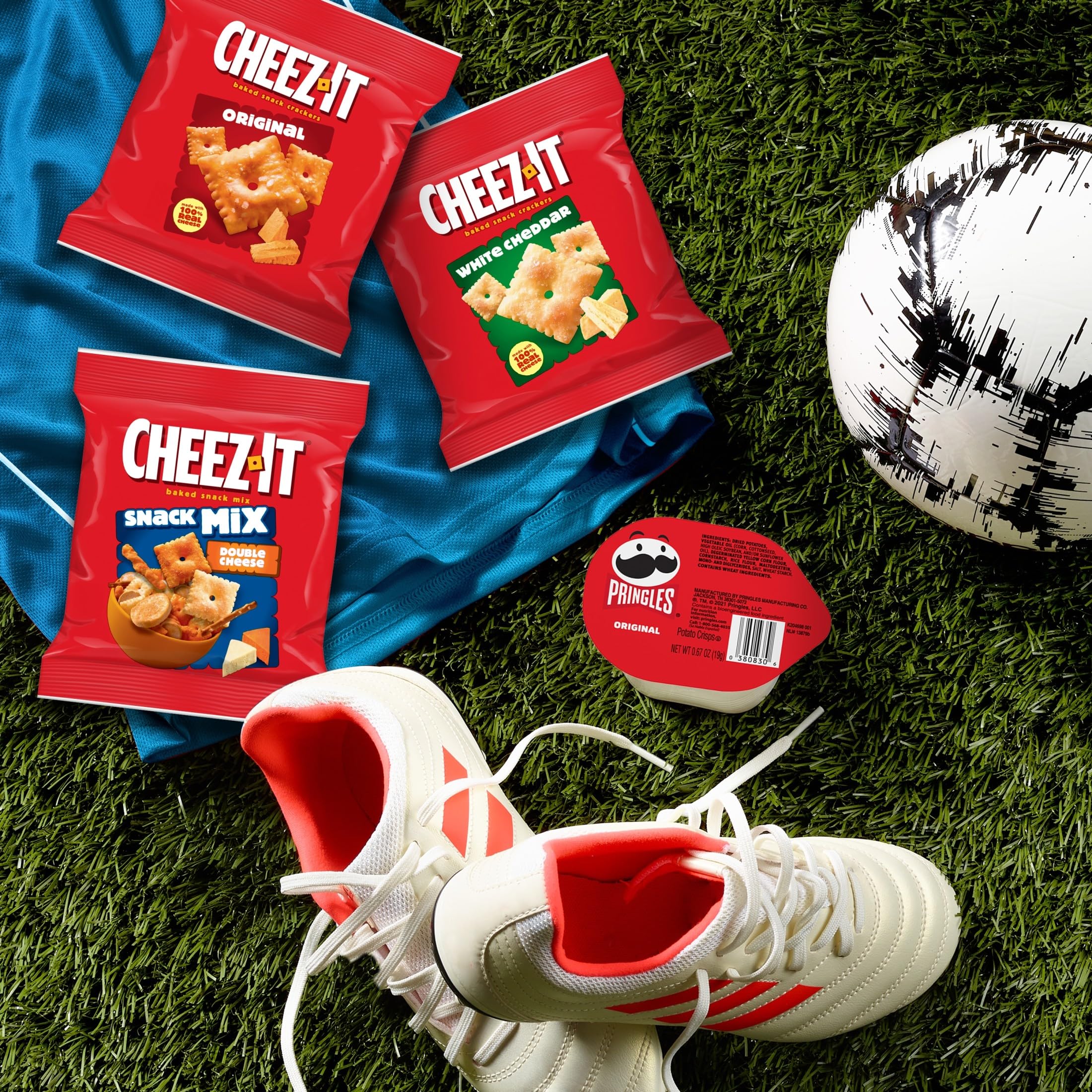 Cheez-It single-serve pouches, grab-and-go lunchbox snacks.