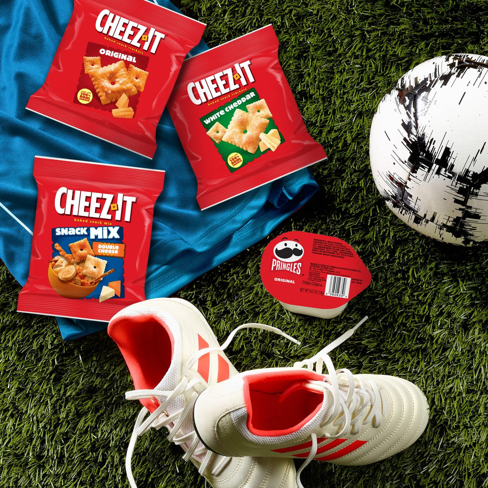 Cheez-It single-serve pouches, grab-and-go lunchbox snacks.
