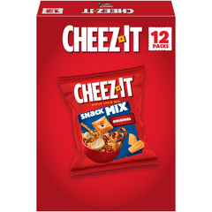 Cheez-It Snack Mix Classic crackers close-up, bold real cheese flavor for on-the-go snacking.